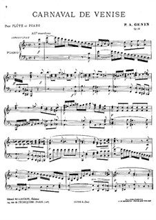 Karneval in Venedig für Flöte und Klavier, Op.14: Partitur by Pierre Agricola Genin