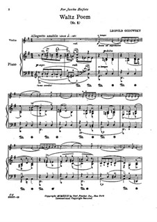 Walzer-Poem: Walzer-Poem Nr.1. Partitur für Violine und Klavier by Leopold Godowsky