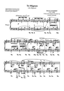 An Mignon, D.161 Op.19 No.2: Bearbeitung für Klavier by Franz Schubert