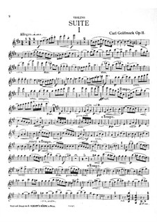Suite für Violine und Klavier Nr.1, Op.11: Solostimme by Karl Goldmark