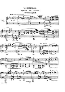 Lyrische Stücke, Op.57: Nr.4 Geheimnis by Edvard Grieg