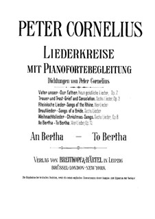 Vier Lieder, Op.15: Klavierauszug mit Singstimmen by Peter Cornelius