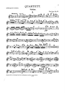 Klavierquartett Nr.2 in G-Dur, Op.50: Streicherstimmen by Paul Juon