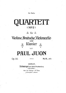 Klavierquartett Nr.2 in G-Dur, Op.50: Vollpartitur by Paul Juon