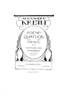 Poème-quatuor für Streicher, Op.9: Violinstimme II by Alexander Krein