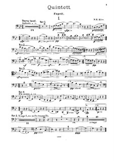 Quintett für Klavier und Blasinstrumente in B-Dur, Op.2: Fagottstimme by N.H. Rice