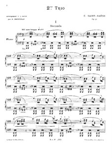Klaviertrio Nr.2 in e-Moll, Op.92: Version für Klavier, vierhändig by Camille Saint-Saëns