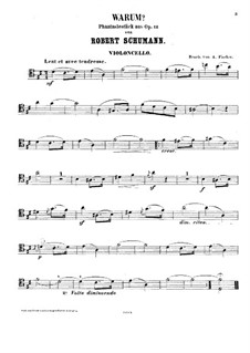 Fantasiestücke, Op.12: Nr.3 Warum, für Cello und Klavier – Cellostimme by Robert Schumann