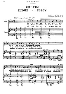 Seven Songs after Pushkin, Op.52: Nr.3 Elegie by Nikolai Medtner