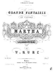 Martha, oder Der Markt zu Richmond: Fantasie für Klavier Nr.1 by Friedrich von Flotow