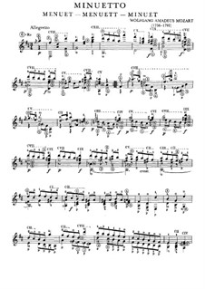 Menuett für Gitarre in D-Dur: Menuett für Gitarre in D-Dur by Wolfgang Amadeus Mozart