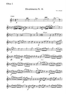 Divertissement in Es-Dur, K.289: Teil I – Oboenstimme I by Wolfgang Amadeus Mozart