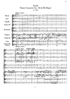 Konzert für Klavier und Orchester Nr.18 in B-Dur, K.456: Vollpartitur by Wolfgang Amadeus Mozart