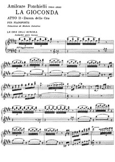 Dance of the Hours: Bearbeitung für Klavier by Amilcare Ponchielli