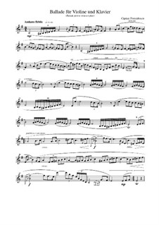 Ballade für Violine und Klavier in e-Moll: Solostimme by Ciprian Porumbescu