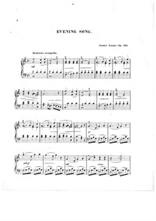 Stücke für Klavier, Op.243: Evening Song by Gustav Lange