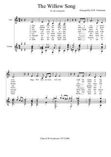 The Willow Song: Für Gitarre und Stimme by Unknown (works before 1850)