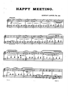 Stücke für Klavier, Op.243: Drei Stücke (Happy Meeting, A Strange Country, Spring's Coming) by Gustav Lange