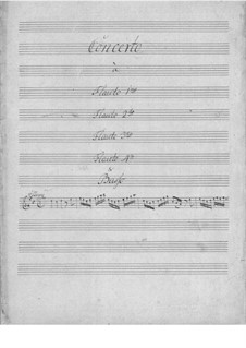 Konzert für vier Flöten und Basso Continuo: Konzert für vier Flöten und Basso Continuo by Johann Christian Schickhardt