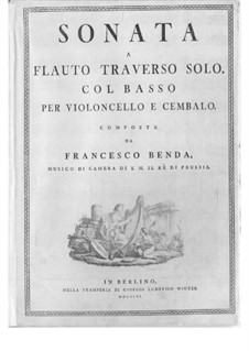 Sonate für Flöte und Basso Continuo in e-Moll: Sonate für Flöte und Basso Continuo in e-Moll by Franz Benda