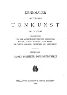 Sieben Sonaten für Violine, Viola da Gamba und Basso Continuo: Vollsammlung, BuxWV 252-258 Op.1 by Dietrich Buxtehude