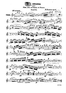 Trio für Flöte, Bratsche und Klavier, Op.75: Flötenstimme by Kaspar Kummer