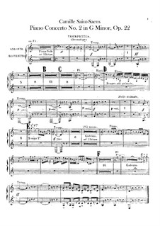 Konzert für Klavier und Orchester Nr.2 in g-Moll, Op.22: Trompetenstimme by Camille Saint-Saëns