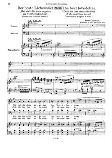 Drei Lieder für zwei Stimmen, Op.6: Nr.2 Des beste Liebesbrief by Peter Cornelius