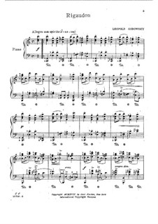 Miniaturen für Klavier, vierhändig: Rigaudon. Version für Klavier by Leopold Godowsky
