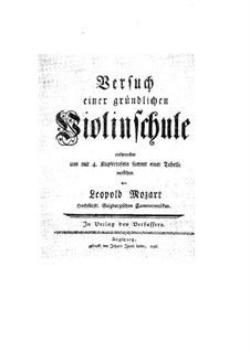 Versuch einer gründlichen Violinschule: Nr.1-8 by Leopold Mozart