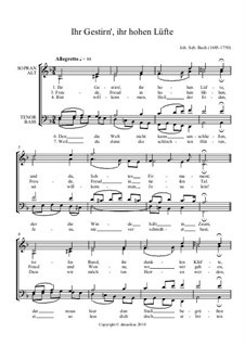 Ihr Gestirn', ihr hohen Lüfte: Für Stimmen by Johann Sebastian Bach