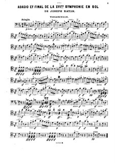 Sinfonie Nr.88 in G-Dur, Hob.I/88: Teile II, IV. Version für Klaviertrio – Cellostimme by Joseph Haydn