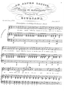 Sechs Arien für Stimme und Gitarre (oder Klavier), Op.95: No.5 Ad altro laccio by Mauro Giuliani