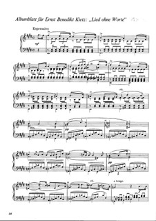 Albumblatt für Ernst Benedikt Kietz, WWV 64: Albumblatt für Ernst Benedikt Kietz by Richard Wagner