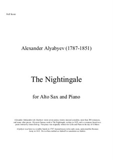 Nachtigall: For alto saxaphone and piano by Alexander Aljabjew