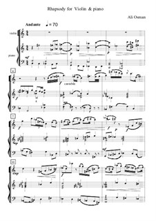 Rhapsody for violin and piano: Rhapsody for violin and piano by Ali Osman