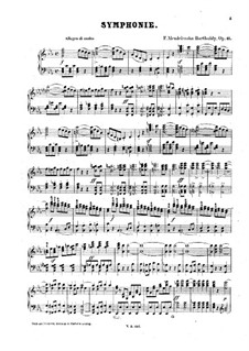 Sinfonie Nr.1 in c-Moll, Op.11: Version für Klavier by Felix Mendelssohn-Bartholdy