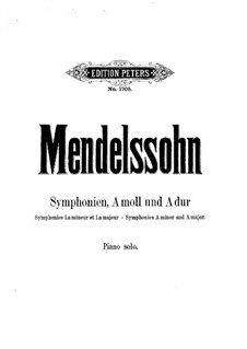 Sinfonie Nr.4 in A-Dur 'Italienische', Op.90: Für Klavier by Felix Mendelssohn-Bartholdy