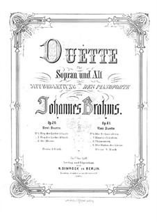 Duos für Stimmen und Klavier, Op.61: Vollsammlung by Johannes Brahms