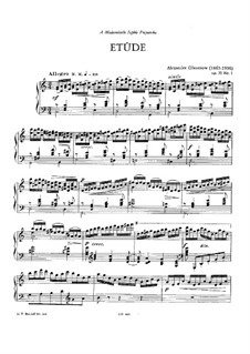 Drei Etüden, Op.31: Etüde Nr.1 by Alexander Glazunov
