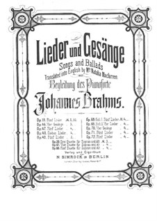 Vier Lieder, Op.70: Vollsammlung by Johannes Brahms