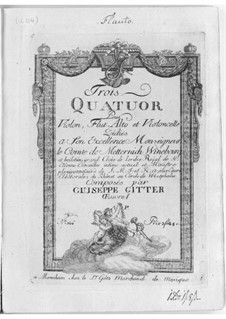 Drei Quartetten für Flöte und Streicher, Op.1: Drei Quartetten für Flöte und Streicher by Joseph Gitter