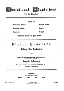 Konzert für Violine und Orchester in D-Dur, Op.61: Version für Klavier by Ludwig van Beethoven