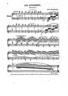 Die Hugenotten: Ausgewählte Themen, für Klavier by Giacomo Meyerbeer