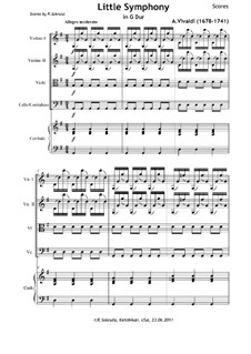 Little Symphony in G Major: Vollpartitur, Stimmen by Antonio Vivaldi