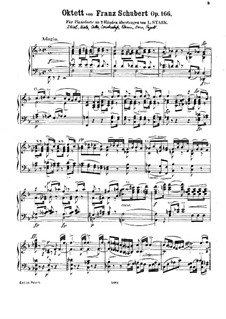 Oktett in F-dur für Streicher und Bläser, D.803 Op.166: Version für Klavier by Franz Schubert