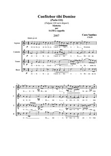 Confitebor tibi Domine. SATB a cappella, CS139: Confitebor tibi Domine. SATB a cappella by Santino Cara