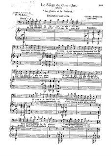 Erste Schlacht um Corinth: Akt I. Arie 'La gloire et la fortune' für Stimme und Klavier by Gioacchino Rossini