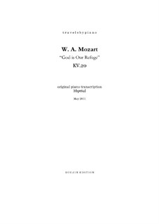 God is Our Refuge, K.20: Version für Klavier, tbpt62 by Wolfgang Amadeus Mozart