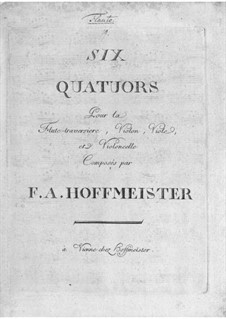 Zwei Quartette für Flöte und Streicher in F-Dur und D-Dur: Zwei Quartette für Flöte und Streicher in F-Dur und D-Dur by Franz Anton Hoffmeister